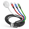 Picture of Travel 4 in 1 iWatch & iPhone Charger,Multi Charging Cable for Apple Watch Charger Wireless USB C Micro Nylon Compatible with iWatch Ultra/SE/10/9/8/7/6/5/4/3/iPhone 16/15/14/13 Galaxy Phone(4FT)