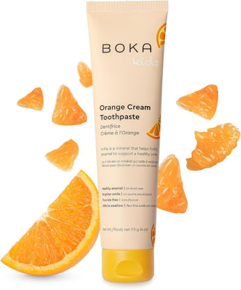 Picture of Boka Fluoride Free Toothpaste Nano Hydroxyapatite, Helps Remineralize, Appropriate for Sensitive Teeth, Whitening - for Adult, Kids Oral Care - Orange Cream Flavor, 4oz 1Pk - US Manufactured