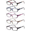Picture of Kerecsen Reading Glasses 5 Pairs Fashion Ladies Readers Spring Hinge with Pattern Print Eyeglasses for Women (Mix Color -2, 2.50)