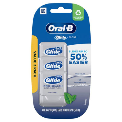 Picture of Oral-B Glide Pro-Health Dental Floss, Deep Clean Cool Mint Flavor, 40 M, 3 Count
