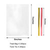 Picture of Cello Cellophane Treat Bags,5x7 Inches Clear Cellophane Bags 200 Pcs OPP Plastic Treat Bags with 200 Twist Ties for Gift Wrapping,Packaging Candies,Dessert,Bakery, Cookies, Chocolate,Party Favor