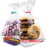 Picture of Prestee 200 Pack Clear Cellophane Bags for Favors - Transparent Goodie Bags for Birthday Party, 6x10 Inch Clear Bags with 4-Inch Twist Ties - Candy, Treat, Cookie Bags for Gift Giving