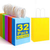 Picture of XPCARE 32Pcs Paper Gift Bags, 6.3"x3.15"x8.66" Kraft Paper Party Favor Bags Bulk Rainbow Goodie Bags Small Gift Bags with Handles for Kids Birthday Baby Shower Crafts Wedding Party Supplies (6 Colors)