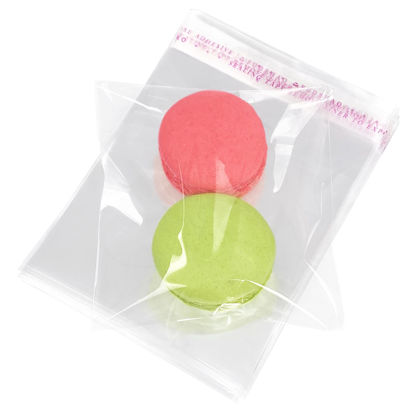 Picture of Morepack Self Sealing Cellophane Bags Self Adhesive,3x3 Inches Clear Resealable Cellophane Bags 200Pieces