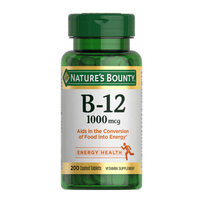 Picture of Nature's Bounty Vitamin B12, Supports Energy Metabolism, Tablets, 1000mcg, 200 Ct