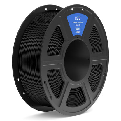 Picture of ELEGOO PETG Filament 1.75mm Black 1KG, 3D Printer Filament Dimensional Accuracy +/- 0.02 mm, 1kg Spool(2.2lbs) Fits for Most FDM 3D Printers