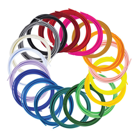 Picture of SCRIB3D Pen Filament Refills, 20 Colors, 16 Feet Per Color, 1.75mm PLA, Works with SCRIB3D, PIKA3D, MYNT3D and Most Other 3D Printing pens