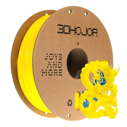 Picture of 3DHoJor High Speed PLA Filament 1.75mm,3D Printer Filament,1kg Cardboard Spool (2.2lbs),Dimensional Accuracy +/- 0.03 mm,Vacuum Packaging,Odor Free,Clog Free, Fit Most 3D FDM Printer,Yellow