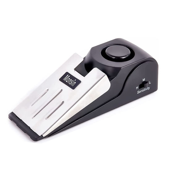 Picture of Door Stop Alarm, Door Stopper with 120DB Security Alarm, Floor Wedge Doorstop for Travel Apartment Home House (Pack of 1)