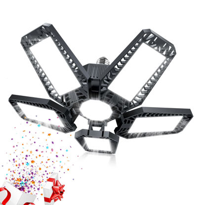 Picture of YIBEYYDS LED Garage Lights - 160W 16000LM 6500K Garage Lights Garage LED Lights Screw in with 5+1 Deformable Panels, Garage Lights Ceiling LED for Garage, Workshop, Basement Support E26/E27 (1)