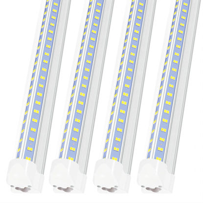 Picture of AQIQUUT Led Shop Lights,Led Shop Lights 4FT 50W 6500K 7000LM Clear White,Led Shop Light 4FT 110V Linkable Integrated V-Shape for Shop Garage,Warehouse,Workbench and Workshop Indoor(4-Pack)