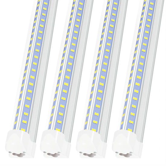 Picture of AQIQUUT Led Shop Lights,Led Shop Lights 4FT 50W 6500K 7000LM Clear White,Led Shop Light 4FT 110V Linkable Integrated V-Shape for Shop Garage,Warehouse,Workbench and Workshop Indoor(4-Pack)