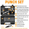 Picture of BESTNULE Punch Set, Pin Punches, Punch Tool, Roll Pin Punch Set, Made of High Quality Metal Material Including Punches and Hammer, Mechanical Repair Tool, with Organizer Storage Box (with Bench Block)