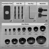 Picture of KATA Hole Saw Set 20PCS Hole Saw Kit with 3/4"-6"(19-152mm) 13PCS Saw Blades, 2 Mandrels, 3 Drill Bits, 1 Installation Plate, 1 Hex Key, Ideal for Soft Wood, Plywood, Drywall, PVC