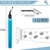 Picture of Deburring Tool with 12 High Speed Steel Blades, Deburring Tool 3D Printing, Deburring Tool for Metal, Resin, Copper, Plastic, PVC Pipes, 3D Printed Edges (1 Blue Handle)