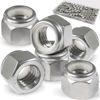 Picture of Vifmy 110 Pack 1/4"-20 Inch Lock Nuts,304 (A2-70) Stainless Steel Nylon Insert Locknuts,Standard Inch Thread Nylock Nuts