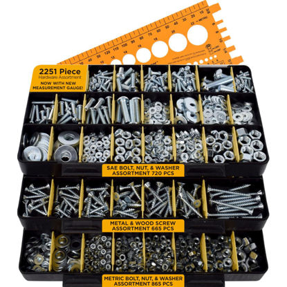 Picture of Jackson Palmer 2251 Piece Hardware Assortment Kit with Screws, Nuts, Bolts & Washers (3 Trays)…