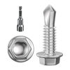Picture of Wensilon (300Pcs) #8×3/4" Hex Washer Head Self Drilling Screws, 410 Stainless Steel Metal SheetScrews，TEK Screws, Self Drilling Screws, Self Tapping Screws,Sheet Metal Screws