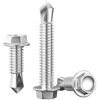 Picture of Wensilon (300Pcs) #8×3/4" Hex Washer Head Self Drilling Screws, 410 Stainless Steel Metal SheetScrews，TEK Screws, Self Drilling Screws, Self Tapping Screws,Sheet Metal Screws