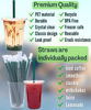 Picture of 16 oz Clear Plastic Cups with Lids and STRAWS, Disposable Drinking Cups for Cold Drinks, Iced Coffee, Milkshakes, Smoothies, 25 Sets