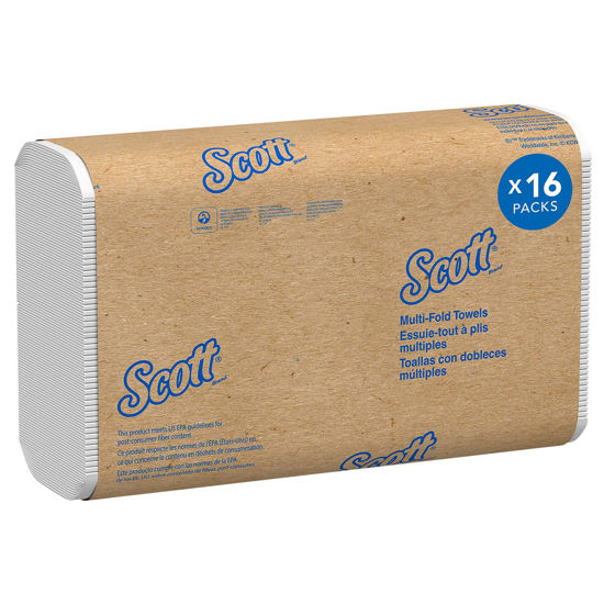 Picture of Scott® Professional Multifold Paper Towels, Bulk (01840), with Absorbency Pockets, 9.2" x 9.4" sheets, White, Compact Case for Easy Storage (250 Sheets/Pack, 16 Packs/Case, 4,000 Sheets/Case)