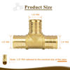 Picture of JUWO 1/2" PEX Tee, PEX Fitting for Plumbing Repairs, Sturdy and Durable Brass Crimp Fitting (5 Pack)