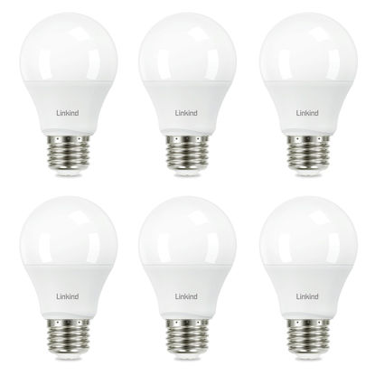 Picture of Linkind A19 LED Light Bulb, 60W Equivalent, 9W 2700K Soft White Light Bulbs, 800 Lumens Non-Dimmable LED Bulbs, E26 Standard Base, Energy Efficient UL Listed for Bedroom Home Office, 6 Packs