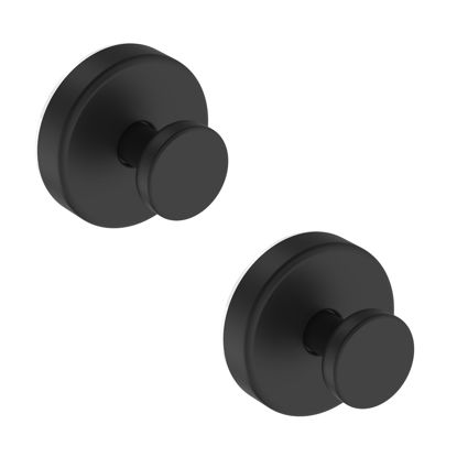 Picture of Bntuk Suction Cup Hooks for Shower, Removable Towel Hooks for Bathroom Window Glass Door Wall, Bath Robe Looafh Hook for Hanging - 2 Pack, Black