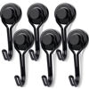 Picture of E BAVITE Black Swivel Swing, 30LBS Powerful, Strong Neodymium Rare Earth Magnetic Hooks. Perfect for Refrigerator, Kitchen and Other Magnetic Surfaces, Pack of 6
