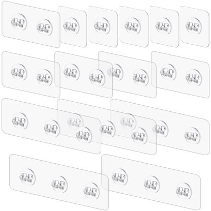 Picture of vivinin 15 Pack Shower Caddy Adhesive Replacement, Shower Shelf Adhesive No Drilling, Adhesive Shower Hooks Strong Adhesive, Adhesive Hooks for Showe Caddy, Soap Holder, and Kitchen Racks