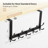 Picture of Over The Door Hooks for Hanging, Over The Door Hanger, Over The Door Towel Rack for Bathroom with 5 Triple Coat Hooks, Door Hanger Hooks Towel Hanger (Black, 1 Pack)
