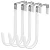 Picture of 4/10/20 Pack Over The Door Hook, Door Hooks, White/Black Rubber Surface Prevent Scratche Door Hanger Hooks for Bathroom, Living Room, Kitchen, Hanging Clothes, Towels, Bags(4 Pack White)