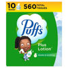 Picture of Puffs Plus Lotion Facial Tissues, 10 Cubes, 56 Tissues Per Box