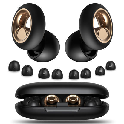 Picture of Vosaf Ear Plugs for Sleeping Noise Cancelling, Soft Ear Plugs for Concert, 45dB Reusable Ear Plugs for Noise Reduction with 8 Ear Tips, Silicone Hearing Protection Earplugs for Sleep, Work (Black)