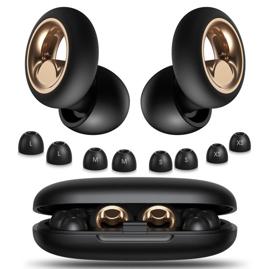 Picture of Vosaf Ear Plugs for Sleeping Noise Cancelling, Soft Ear Plugs for Concert, 45dB Reusable Ear Plugs for Noise Reduction with 8 Ear Tips, Silicone Hearing Protection Earplugs for Sleep, Work (Black)