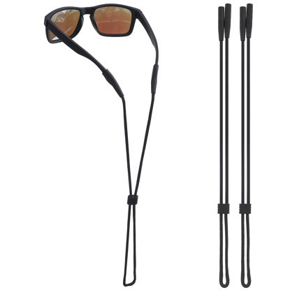 Picture of Buyisgle Eye Glasses Holder Strap - Sunglasses Straps Cords for Men Women Kids - Eyeglass Holders Around Neck - Eyewear String Lanyard Retainer - 2 PCS（Black