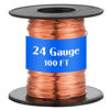 Picture of Therwen 100ft 24 Gauge Copper Wire for Gardening, Electroculture, Bonsai, Jewelry Making Beading DIY Craft Pure Bare Copper Wire Spool (0.019'' Diameter)
