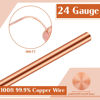 Picture of Therwen 100ft 24 Gauge Copper Wire for Gardening, Electroculture, Bonsai, Jewelry Making Beading DIY Craft Pure Bare Copper Wire Spool (0.019'' Diameter)