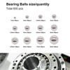 Picture of weideer 600pcs 12 Size Stainless Steel Precision Steel Balls 1-8mm Metric Bicycle Bearing Balls Assortment Kit Mixing Balls 1mm 2mm 2.5mm 3mm 3.5mm 4mm 4.5mm 5mm 5.5mm 6mm 7mm 8mm K-085-600