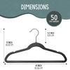 Picture of TechZoo 50 Premium Kids Velvet Hangers - 14" Inch Non-Slip Kids Hangers - Ultra Slim Space Saving Children Hangers - 360°Swivel Hook, Strong & Durable Kids & Preteen Hangers - Black