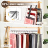 Picture of HUITEM Space Saving 6 Tier Pant Hangers, Anti-Slip, Stainless Steel, 2 Pack, Black