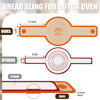 Picture of Silicone Bread Sling for Dutch Oven, 2 Pcs Non-Stick & Easy to Clean Bread Baking Mat Set, Reusable Bread Sling with Long Handle to Transfer Sourdough