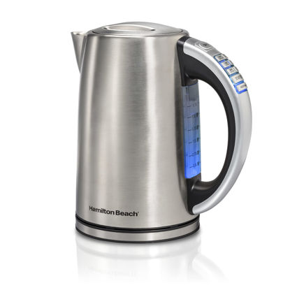 Picture of Hamilton Beach 1.7 Liter Temperature Control Electric Kettle, Water Boiler & Heater, Fast 1500 Watts, BPA Free, Cordless, Auto-Shutoff and Boil-Dry Protection, Stainless Steel (41020R)