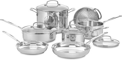 Picture of Cuisinart 11-Piece Cookware Set, Chef's Classic Stainless Steel Collection 77-11G
