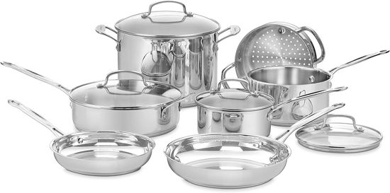 Picture of Cuisinart 11-Piece Cookware Set, Chef's Classic Stainless Steel Collection 77-11G