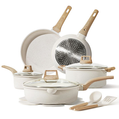 Picture of CAROTE 14 Pcs Pots and Pans Set Nonstick,Cookware Set Kitchen Cooking Set with Utensil and Pan Protectors