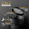 Picture of EDGING CASTING 2-in-1 Pre-Seasoned Cast Iron Dutch Oven Pot with Skillet Lid Cooking Pan, Cast Iron Skillet Cookware Pan Set with Dual Handles Indoor Outdoor for Bread, Frying, Baking, Camping, BBQ, 5QT