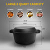Picture of EDGING CASTING 2-in-1 Pre-Seasoned Cast Iron Dutch Oven Pot with Skillet Lid Cooking Pan, Cast Iron Skillet Cookware Pan Set with Dual Handles Indoor Outdoor for Bread, Frying, Baking, Camping, BBQ, 5QT