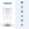 Picture of Tervis Clear & Colorful Lidded Made in USA Double Walled Insulated Tumbler Travel Cup Keeps Drinks Cold & Hot, 24oz 2pk, Blue Lid