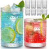 Picture of Hlukana Vintage Hobnail Drinking Glasses Set of 8, 12 oz Highball Glasses & 10 oz Cocktail Glasses Set, Kitchen Water Glasses Cup, Bar Tumbler Glassware Set for Beer, Juice, Cocktail, Whiskey, Milk